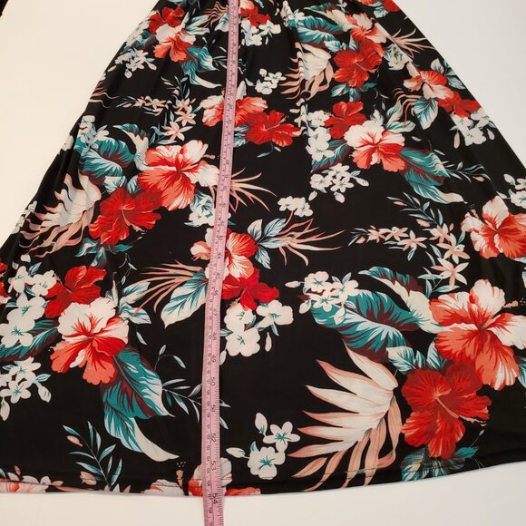 Women's Casual Sleeveless Smoked Floral Print maxi Dress Size L. - Picture 10 of 11